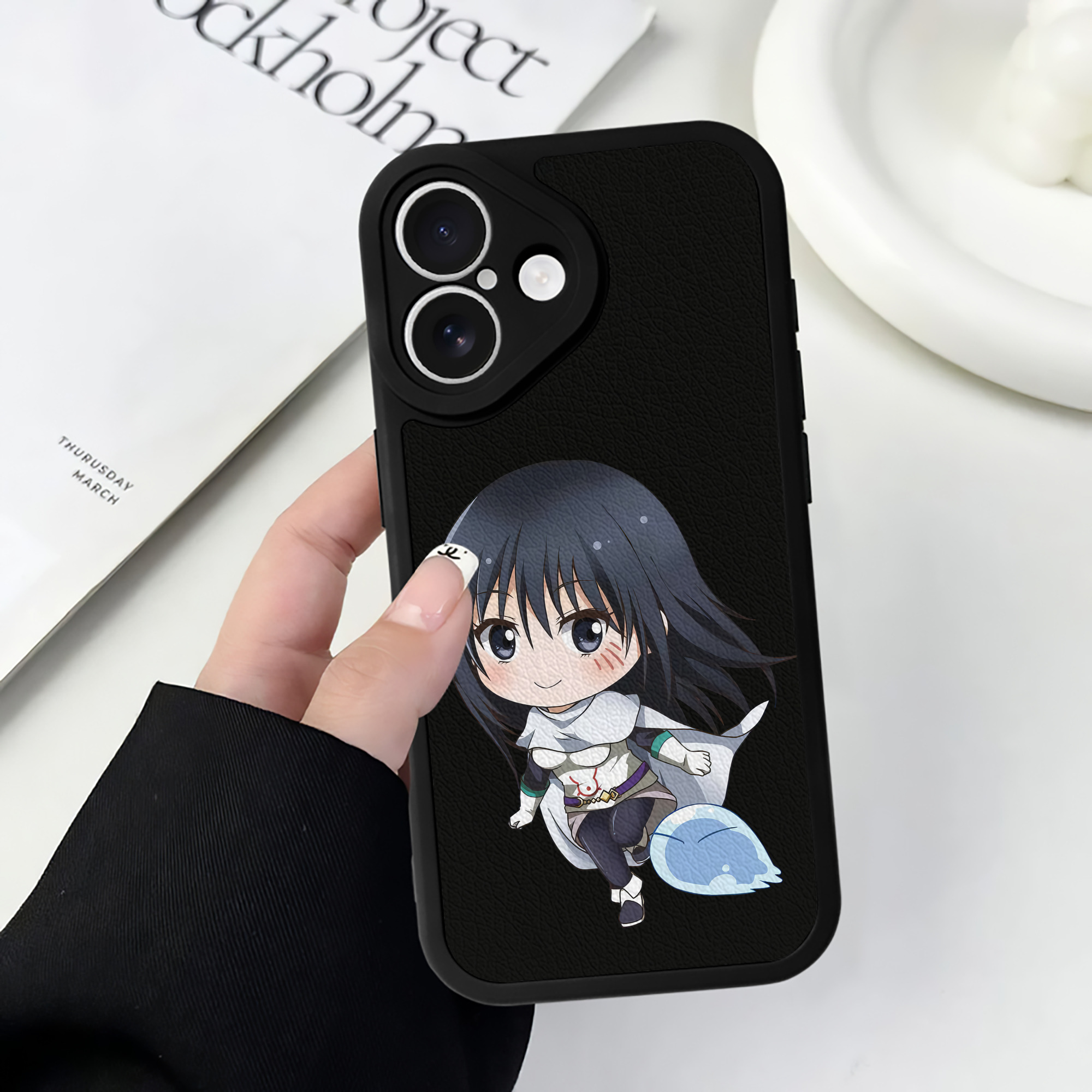 （画像用） 転スラ Regarding Reincarnated to Slime 【iPhone 16シリーズ対応】シリコンスマホケース（レザー調） 材質：シリコン